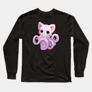 Pink cute Cthulhu cat Long Sleeve T-Shirt